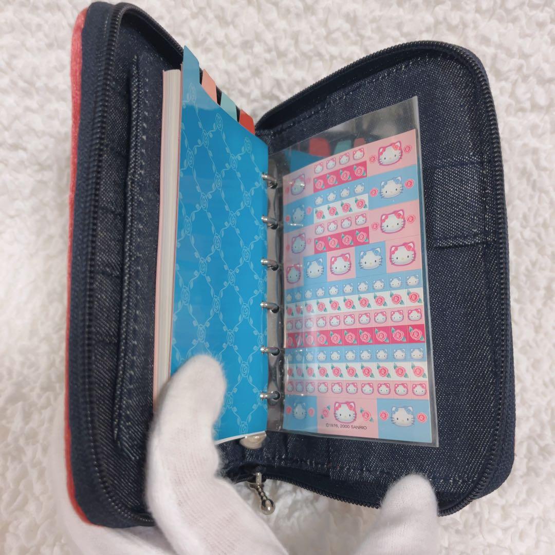 希少　ハローキティ　サンリオ　デニム　手帳　ケース　ポーチ　未使用