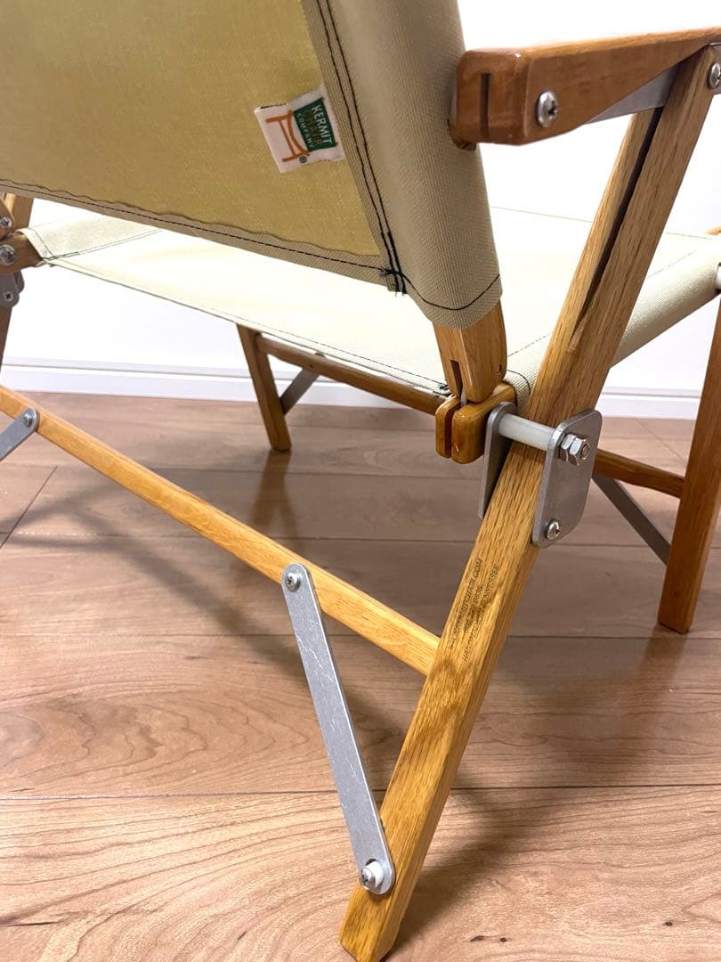 【美品】カーミットチェア　アメリカ製　艶あり　ベージュ　収納袋あり