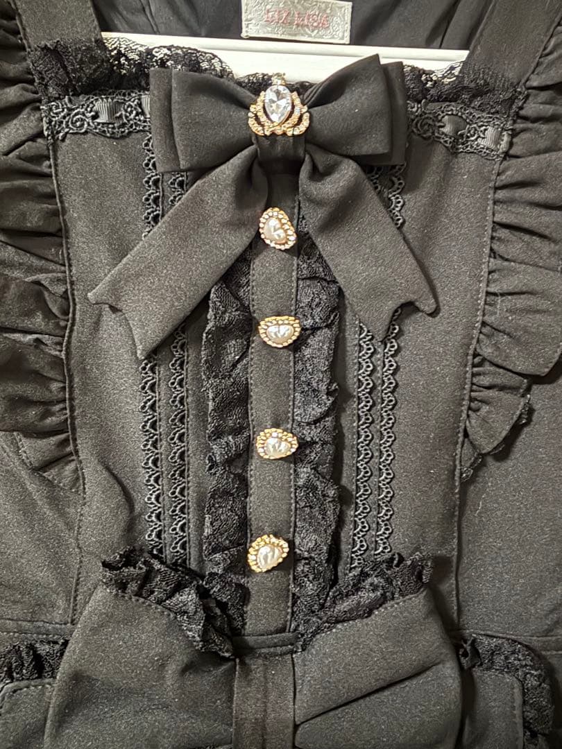 LIZLISA ティアラリボンティアードワンピース ブラック