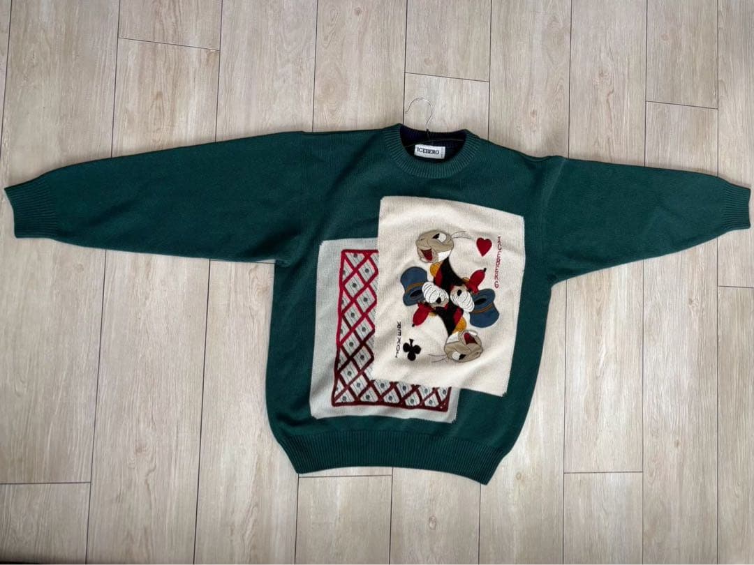 【希少】ICEBERG アイスバーグ ニット 刺繍 トランプ