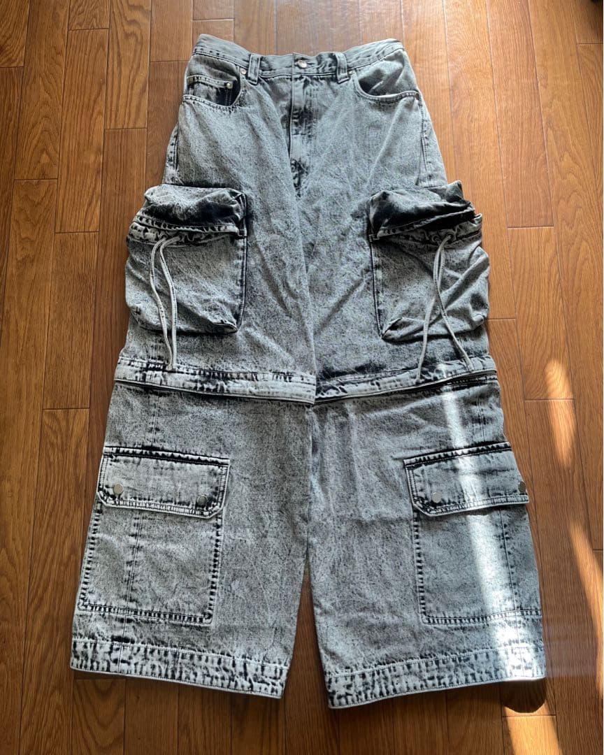 MAISON SPECIAL ビッグポケット 2WAYバギーデニムカーゴパンツ