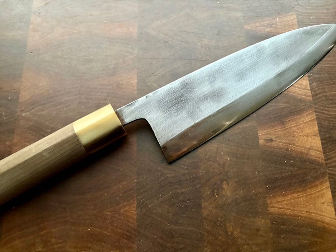 築地　正本　霞　出刃　210mm 7寸　包丁　和包丁　本職　白鋼