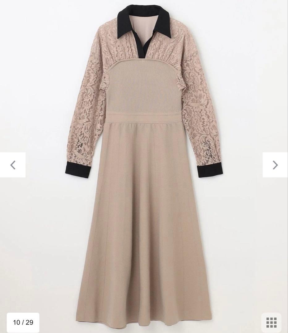 新品タグ付グレースレースレイヤードニットワンピース　ダイアグラム　グレースクラス