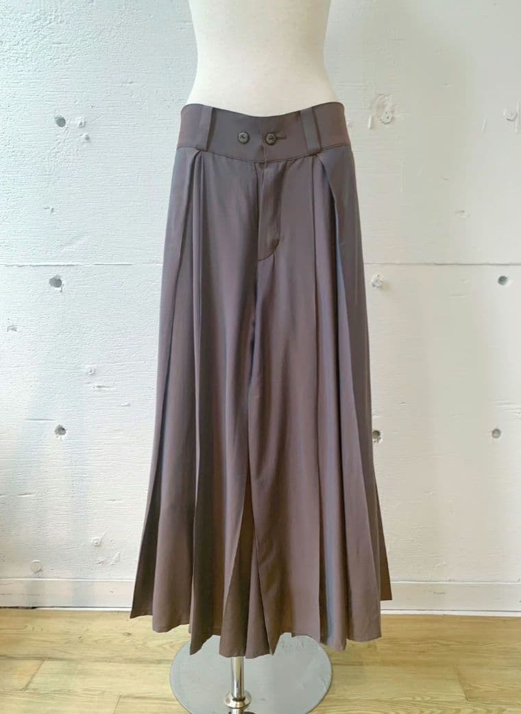 hazama 2ndライン はざま 揺らめくパンツ ブラウン M