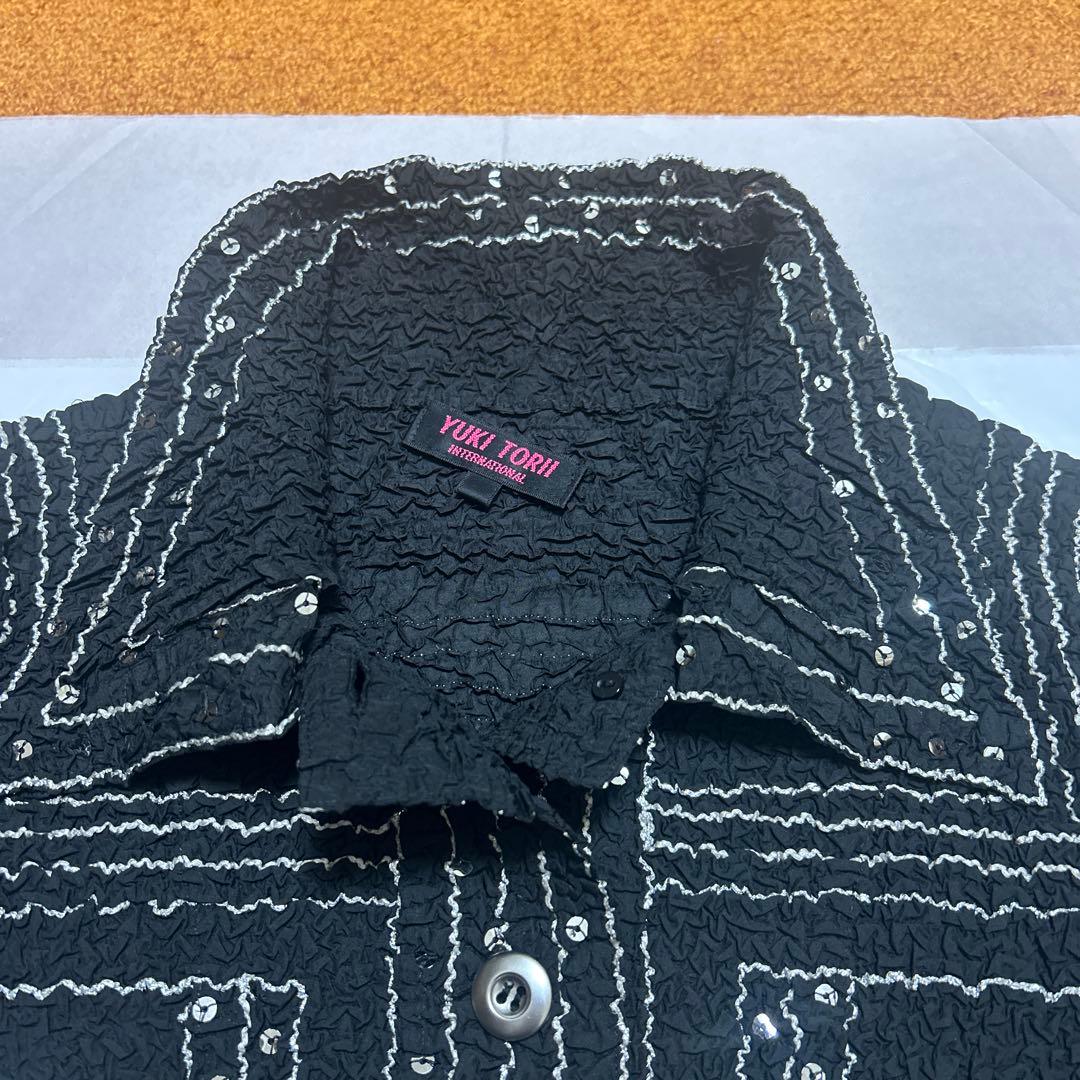 ユキトリイ　YUKI TORI ジャケット　ブラウス Gプリーツ　黒