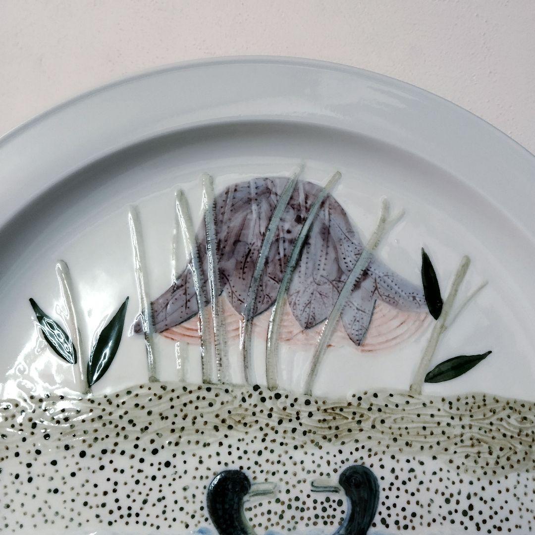 韓国 現代作家【金益寧】白磁 飾り皿 大皿　　コンテンポラリー