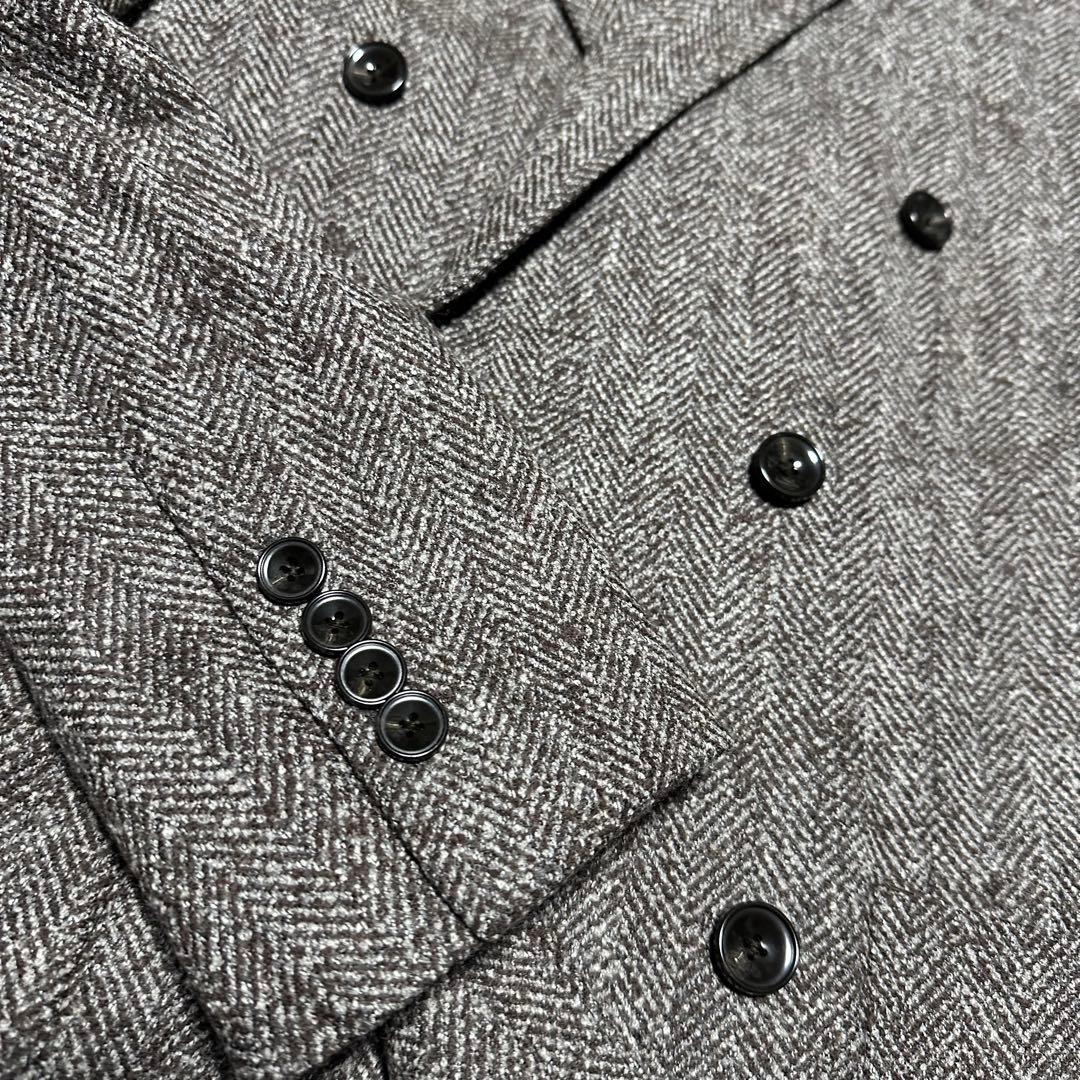 未使用級美品　ユナイテッドアローズ　ダブルテーラードジャケット　ブラウン系　46