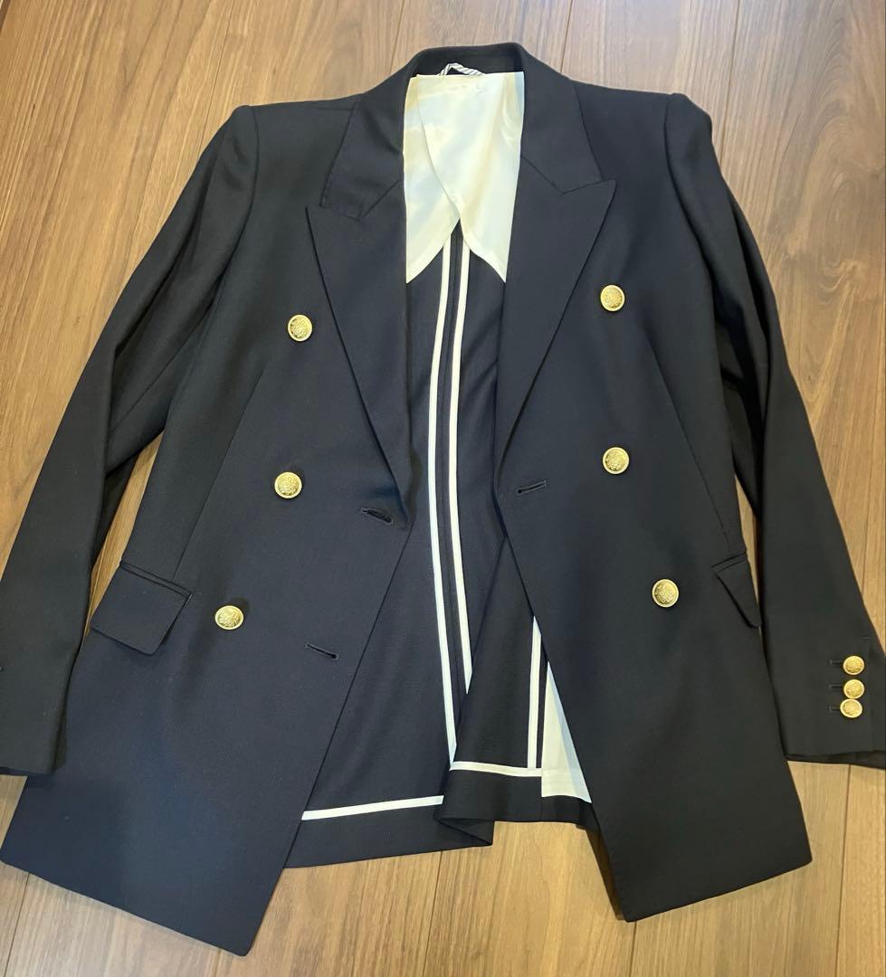 ANAYI ネイビー ウールオックス ダブルジャケット　ダブルブレスト ブレザー