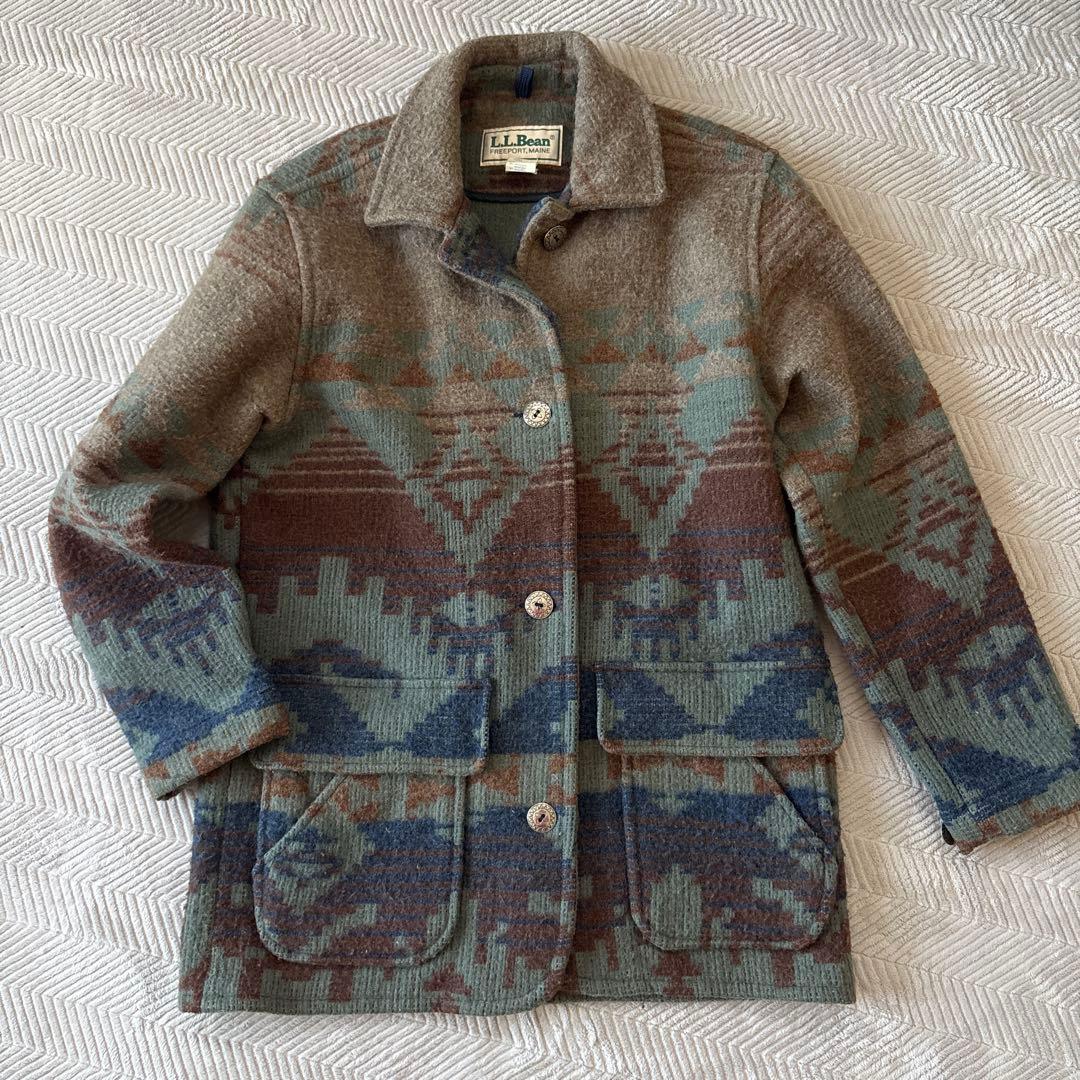 Wataru MiiウールジャケットL ネイティブ柄　銀B