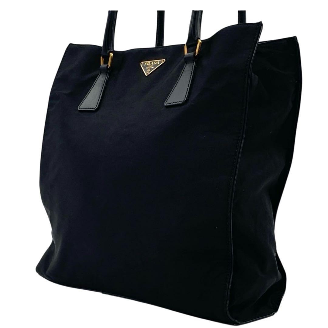 【美品】PRADA トートバッグ ハンドバック　A4サイズ可能 三角ロゴ