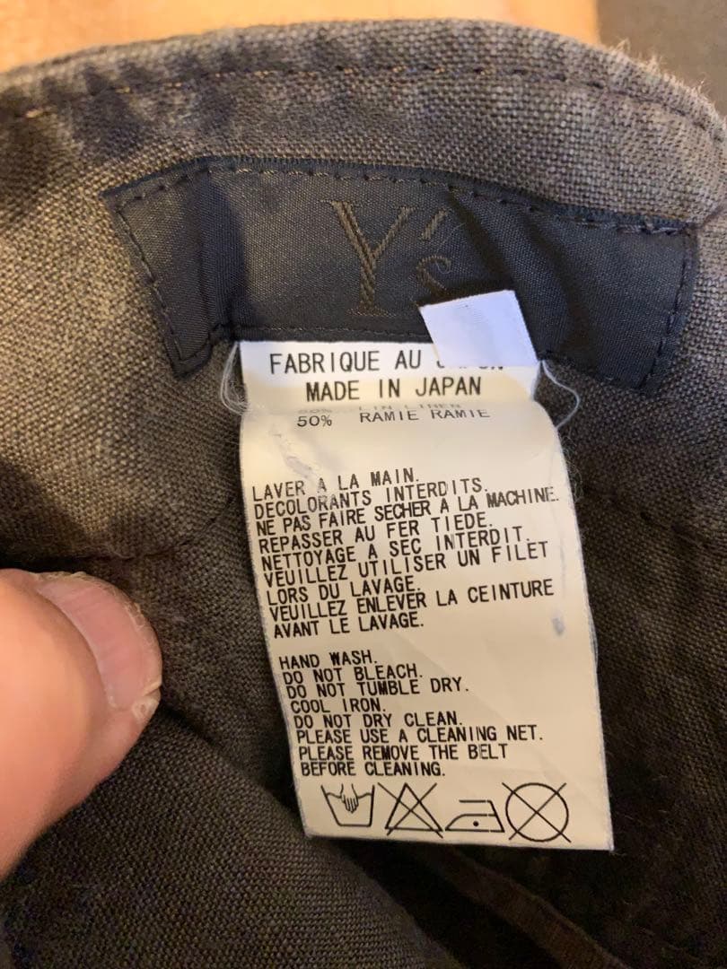 ワイズフォーメン（ヨウジヤマモト）パラフィンコートリネンラミーカーゴパンツ