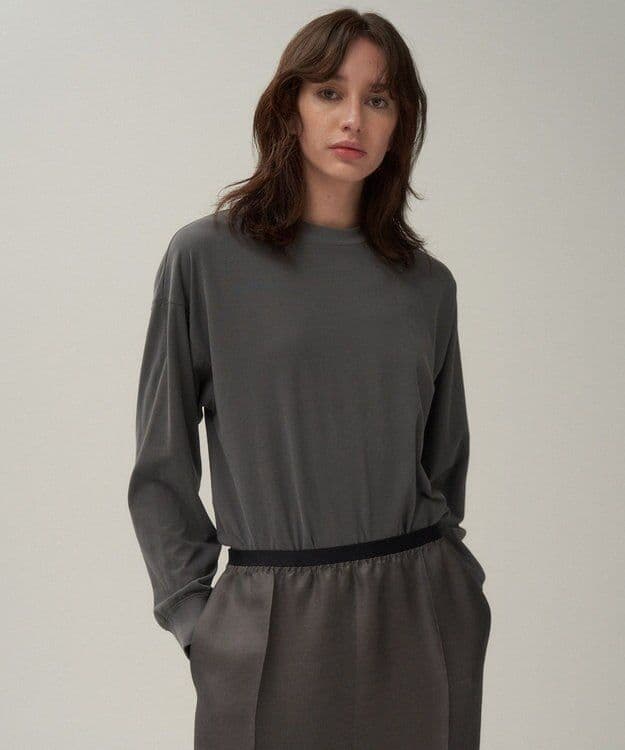 【新品タグ付き】ATON ロングスリーブTシャツ チャコールグレー 38