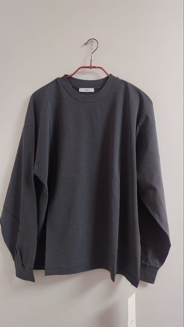 【新品タグ付き】ATON ロングスリーブTシャツ チャコールグレー 38