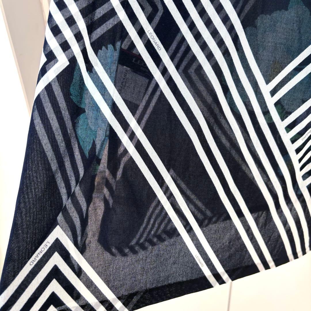 美品✨LEONARD シアーチュニックブラウス レースアップ 40 花柄