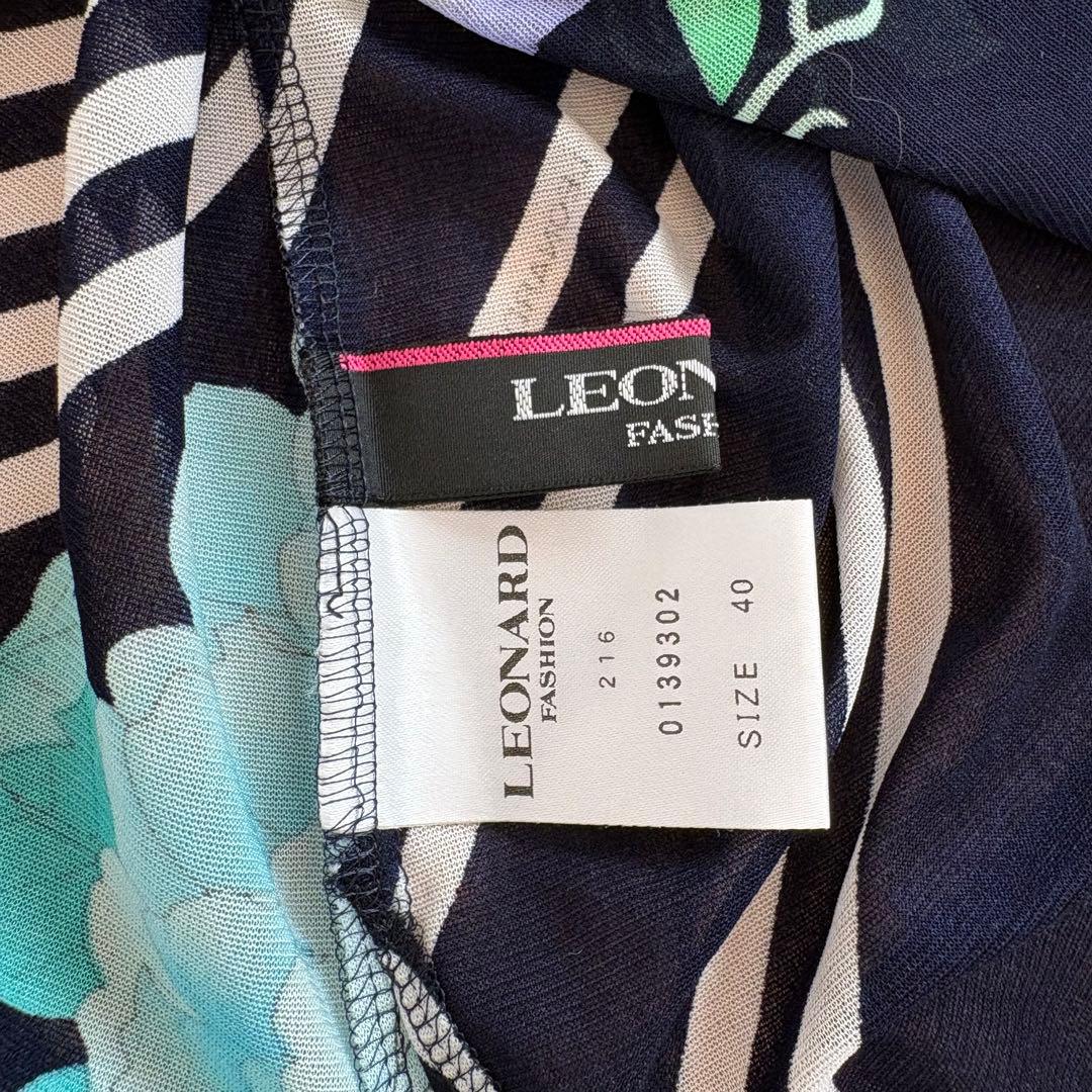 美品✨LEONARD シアーチュニックブラウス レースアップ 40 花柄