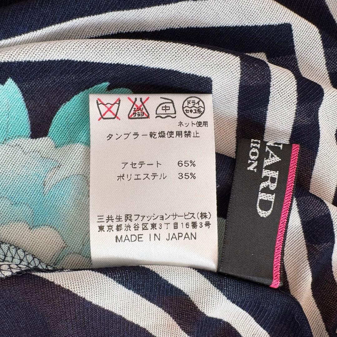 美品✨LEONARD シアーチュニックブラウス レースアップ 40 花柄