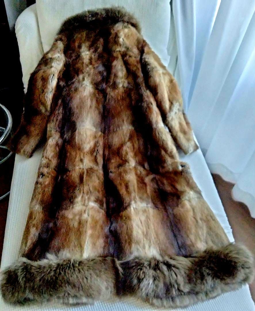 未使用品❤毛皮ロングコートリアルファー 毛皮コートブラウン