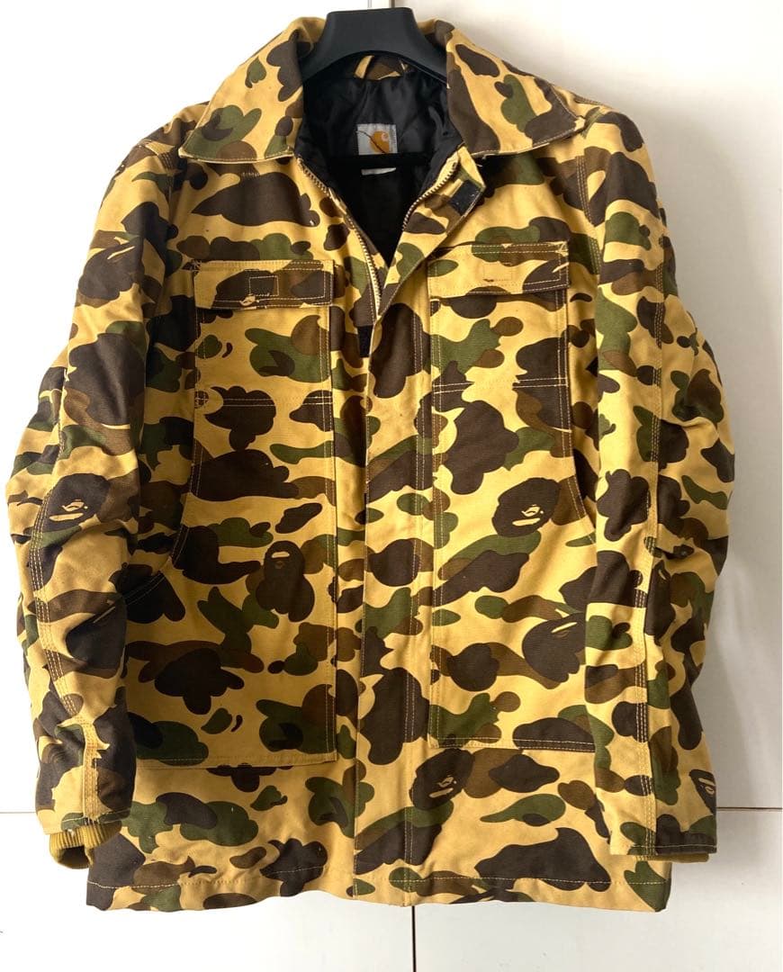 carharn men's 中綿コート　迷彩柄