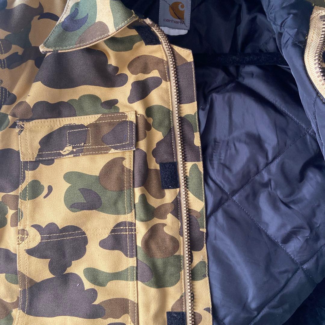 carharn men's 中綿コート　迷彩柄