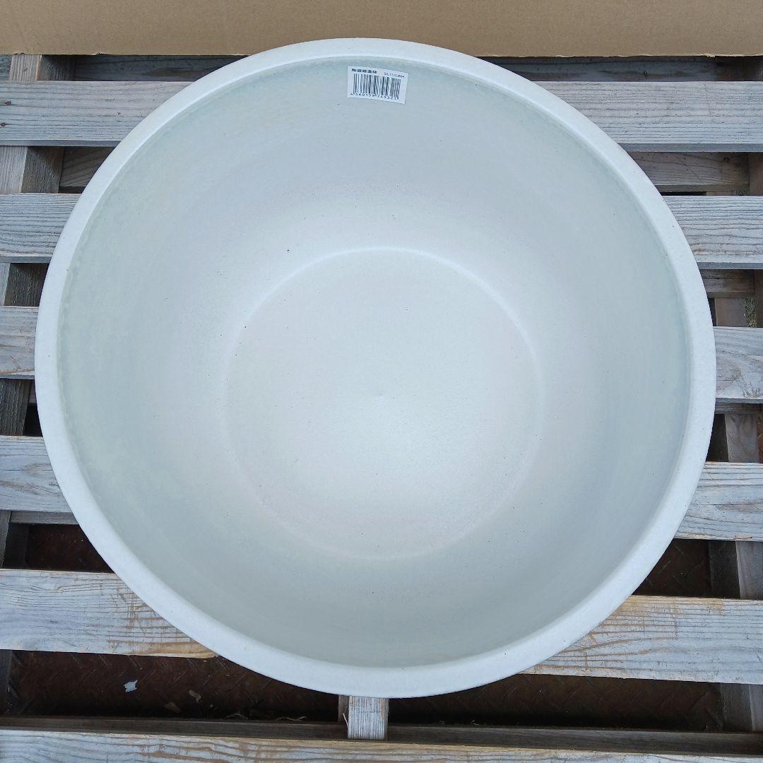 新品　特大径52x49　陶器　睡蓮鉢　メダカ鉢　　白　ホワイト　ルーバー　LWH