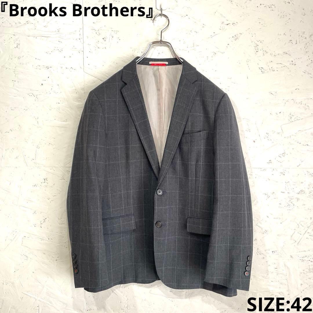 【Brooks Brothers】チェック柄ウールテーラードジャケット　42