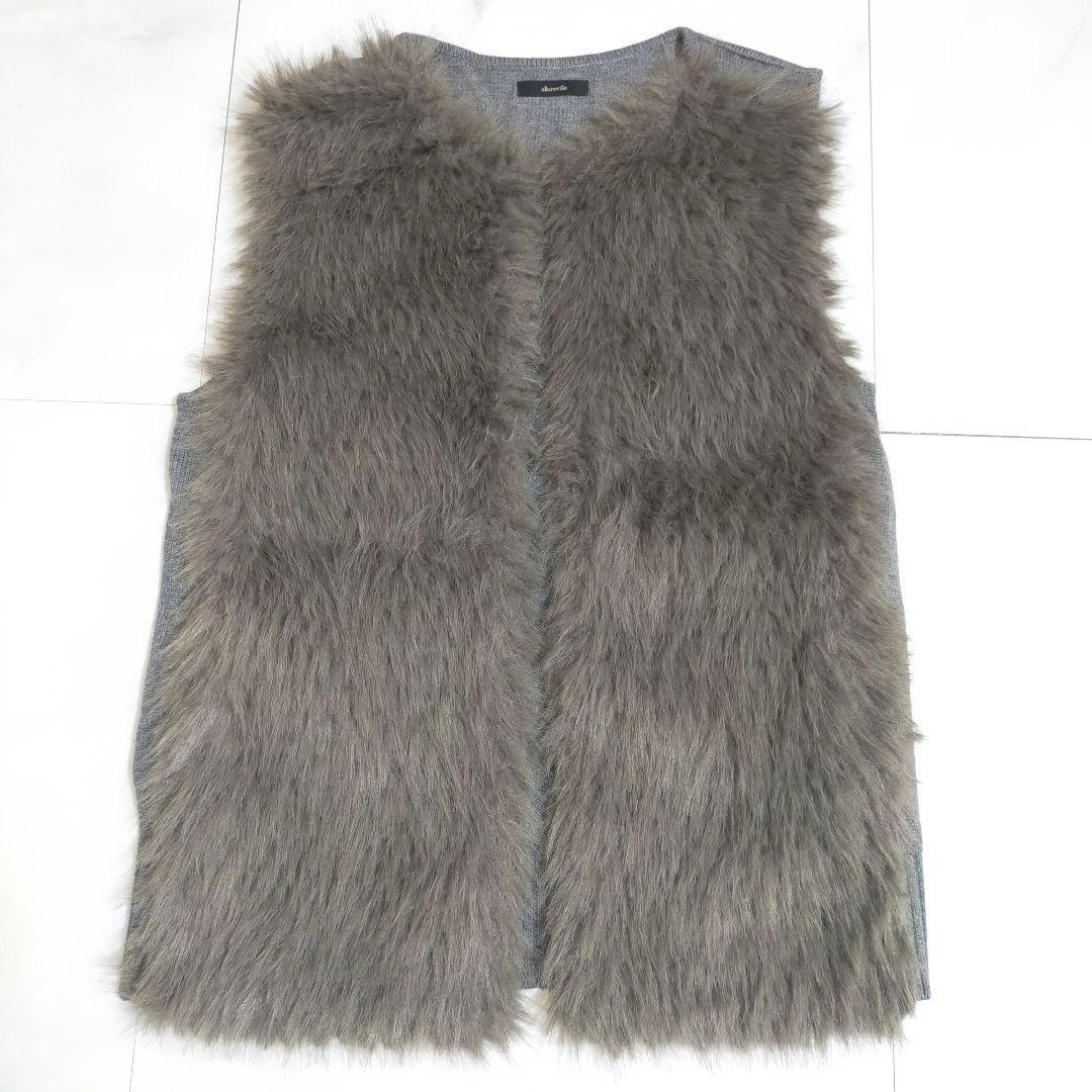 23AW✨allureville　ジャガードフェイクファーコンビニットジレ