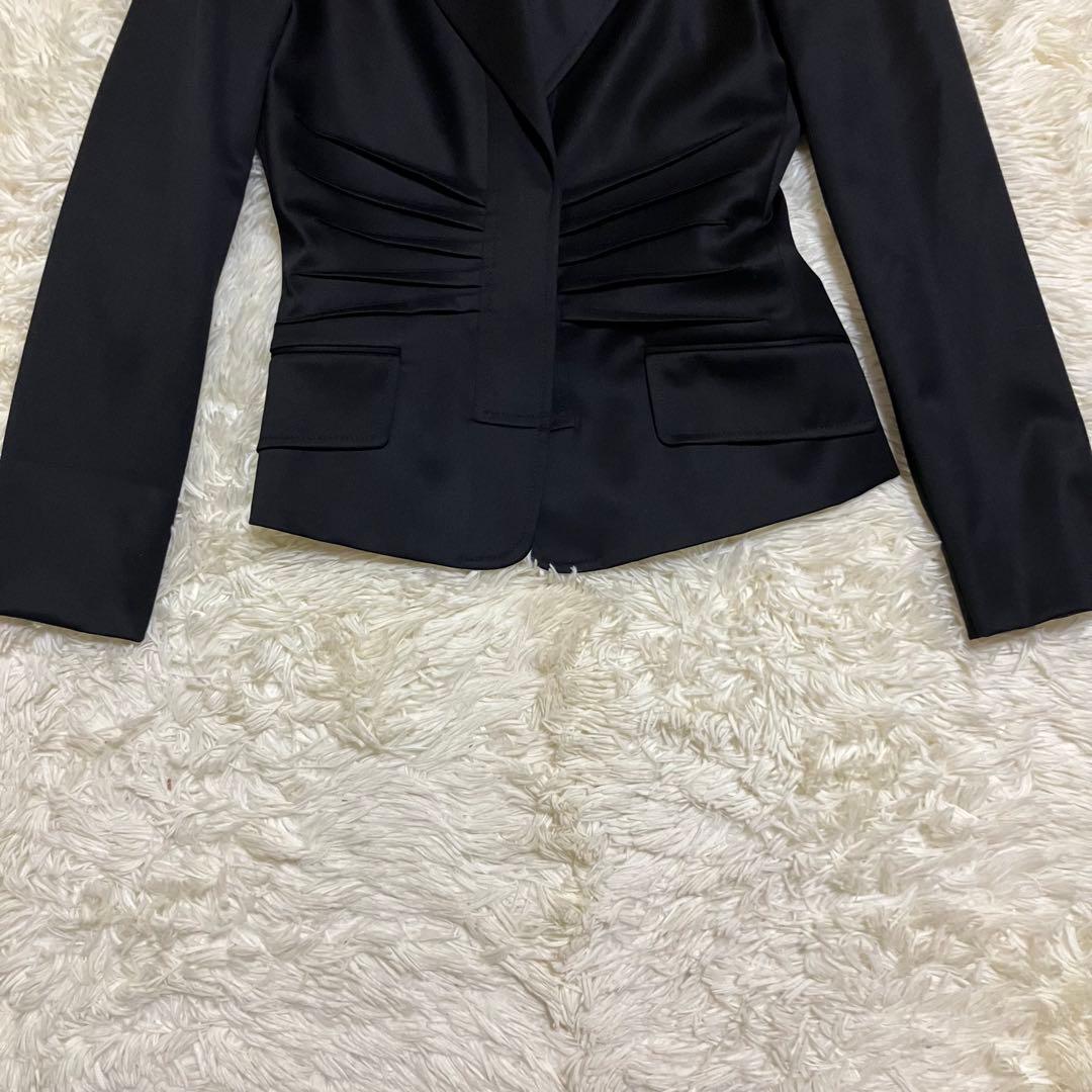未使用　グッチ　ギャザー　デザイン　テーラード　ジャケット　ブラック
