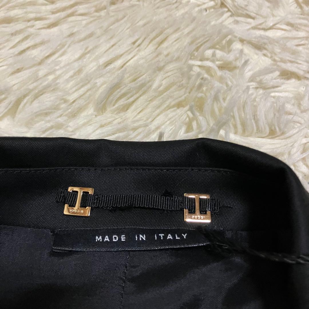 未使用　グッチ　ギャザー　デザイン　テーラード　ジャケット　ブラック