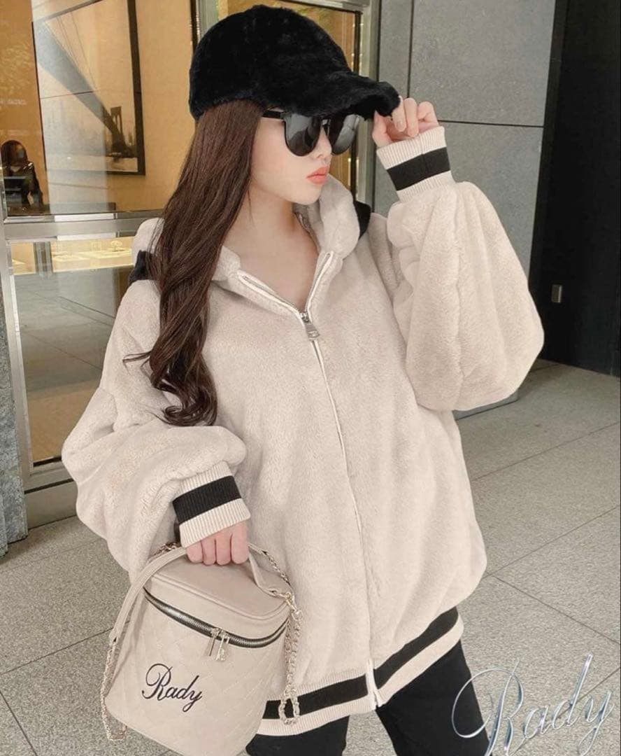 【茶】Rady ファーブルゾン ベージュ M