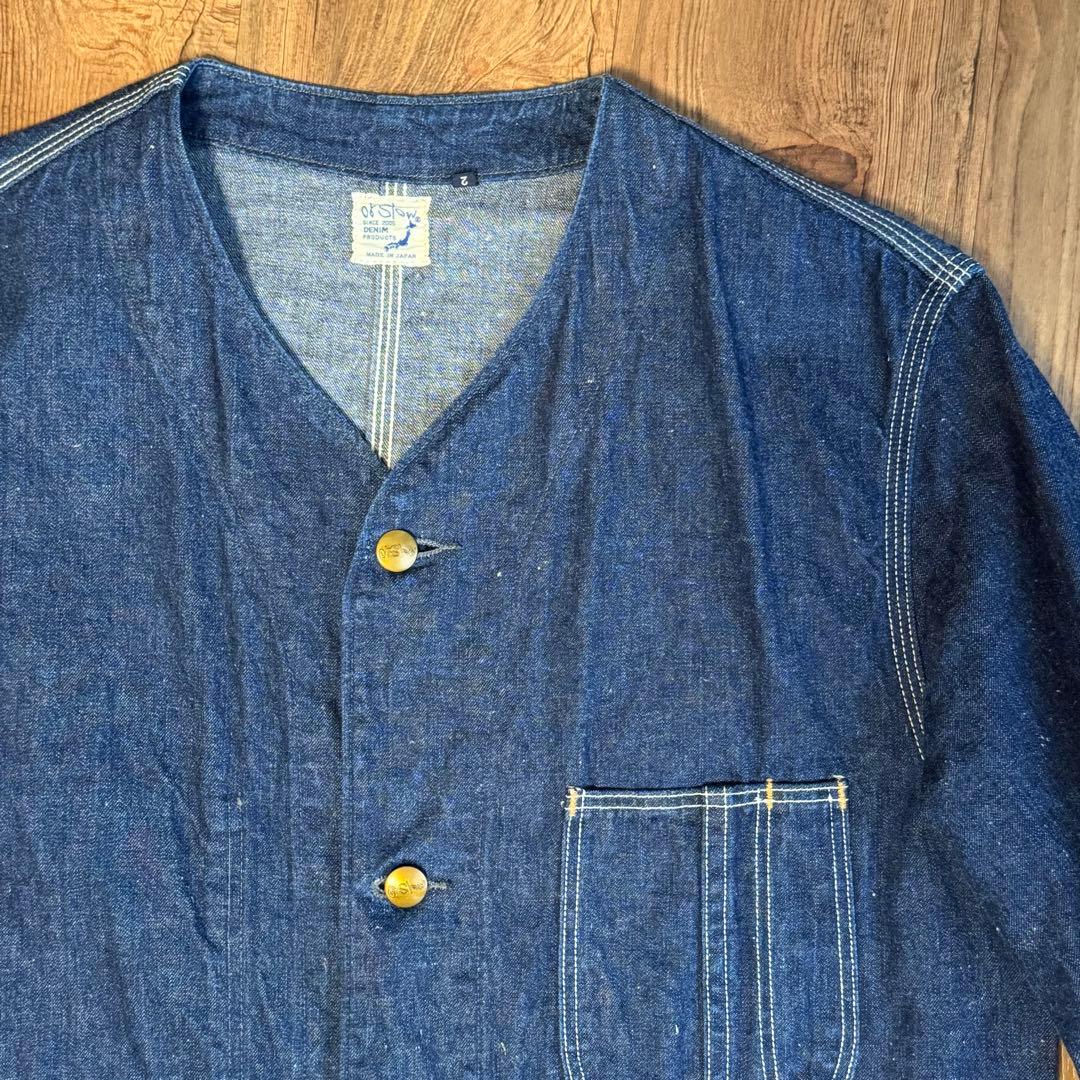orSlow ノーカラーカバーオール インディゴジャケット