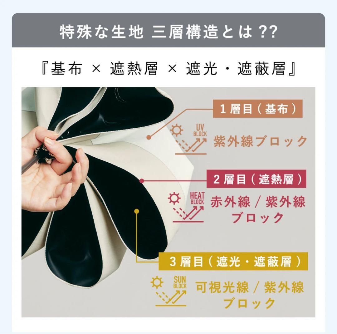 新品【COKAGE+】ワンタッチ木手元55cm リリィホワイト東レサマーシールド