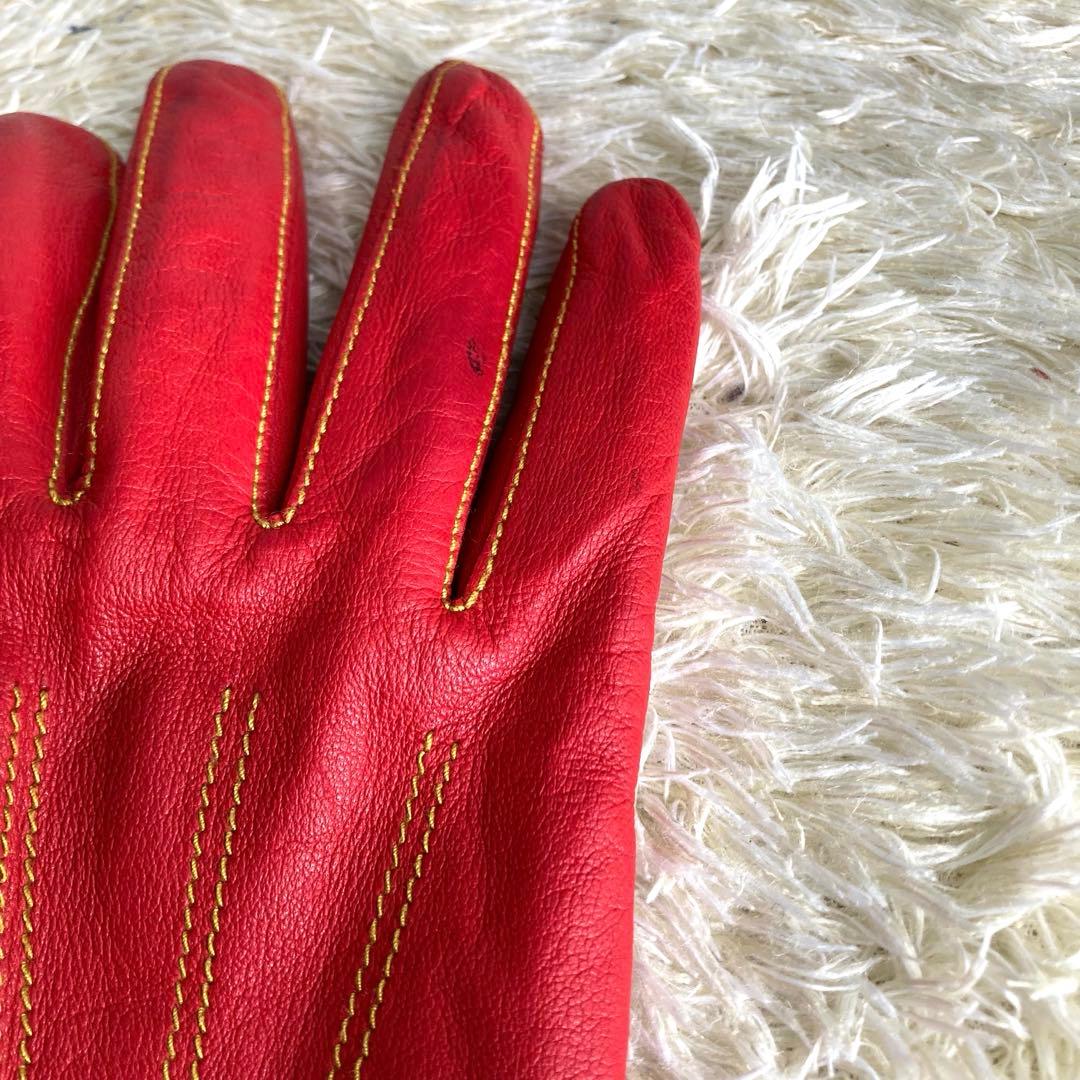 【✨美品】ヴィヴィアンウエストウッド 手袋 羊革 ラムレザー オーブ 赤