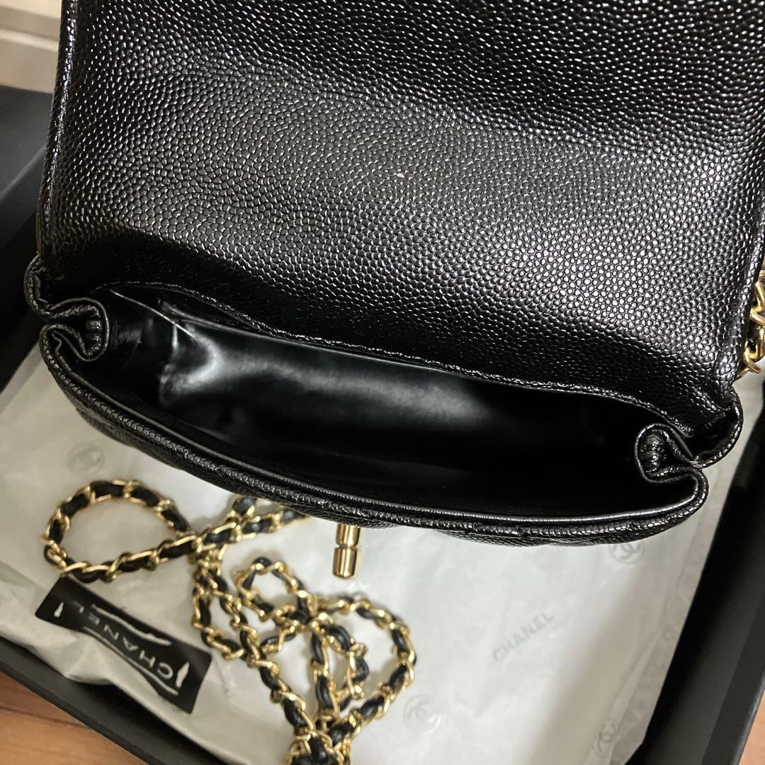 CHANEL ハンドルキルティングミニショルダーバッグ ブラック