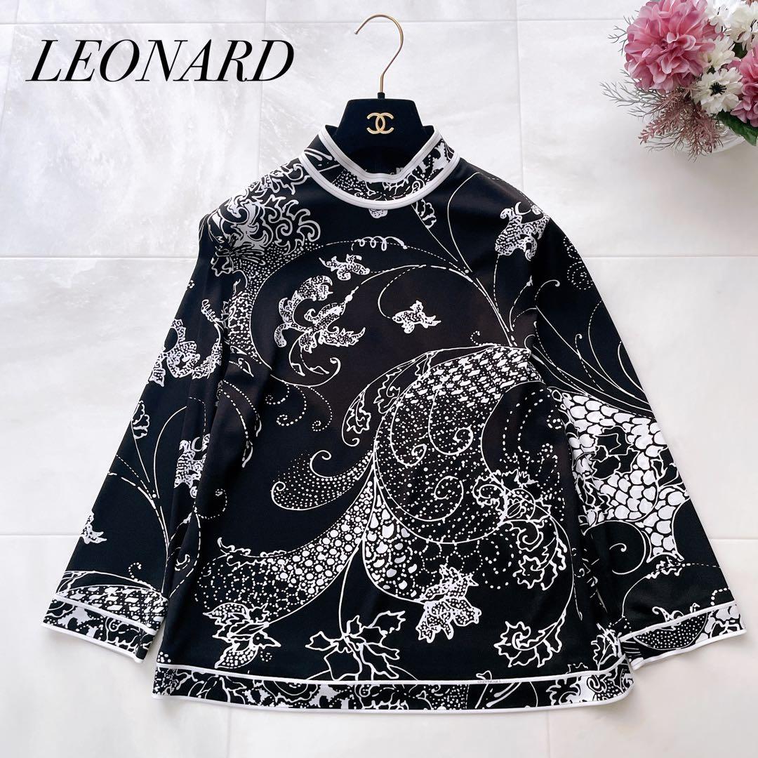 美品✨レオナール カットソー カンカン素材 トリム 花柄 ペイズリー 42