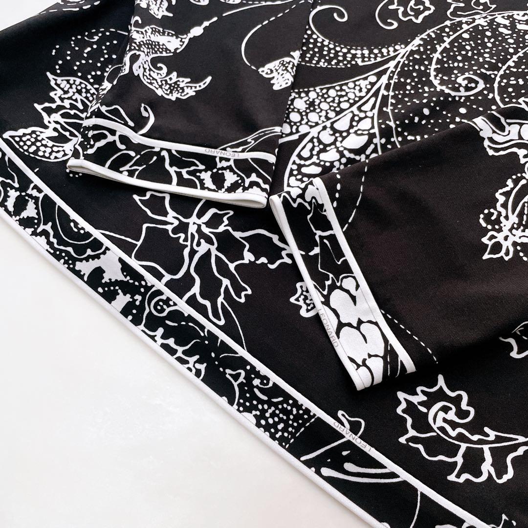 美品✨レオナール カットソー カンカン素材 トリム 花柄 ペイズリー 42