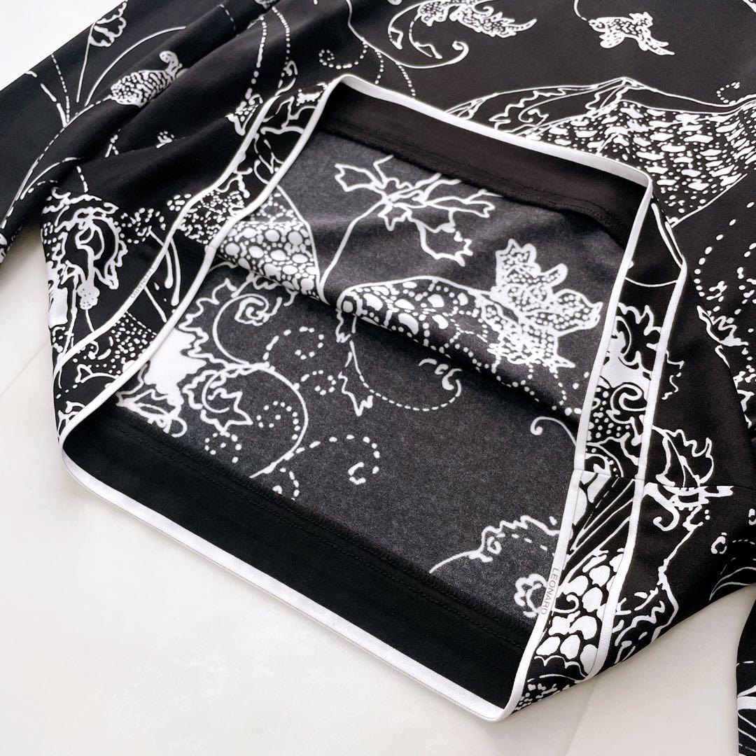 美品✨レオナール カットソー カンカン素材 トリム 花柄 ペイズリー 42