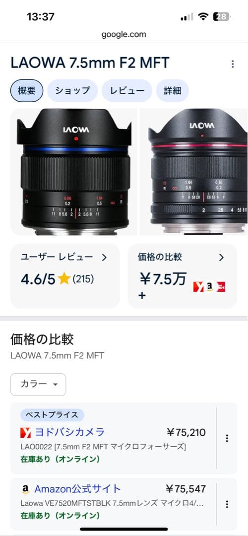 LAOWA 7.5mm F2 MFTレンズ