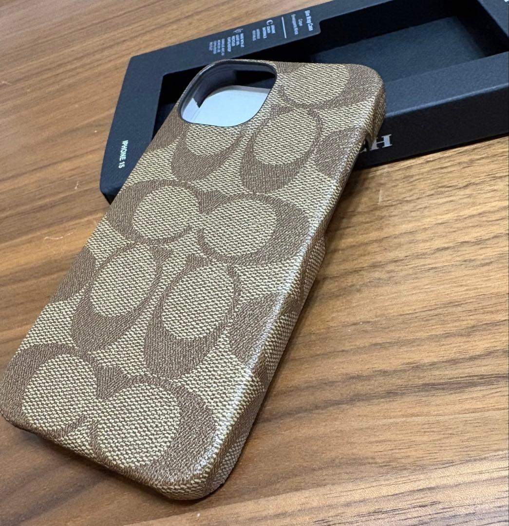 ★新品★ COACH コーチ iPhone15ケース ハードケース キャンバス