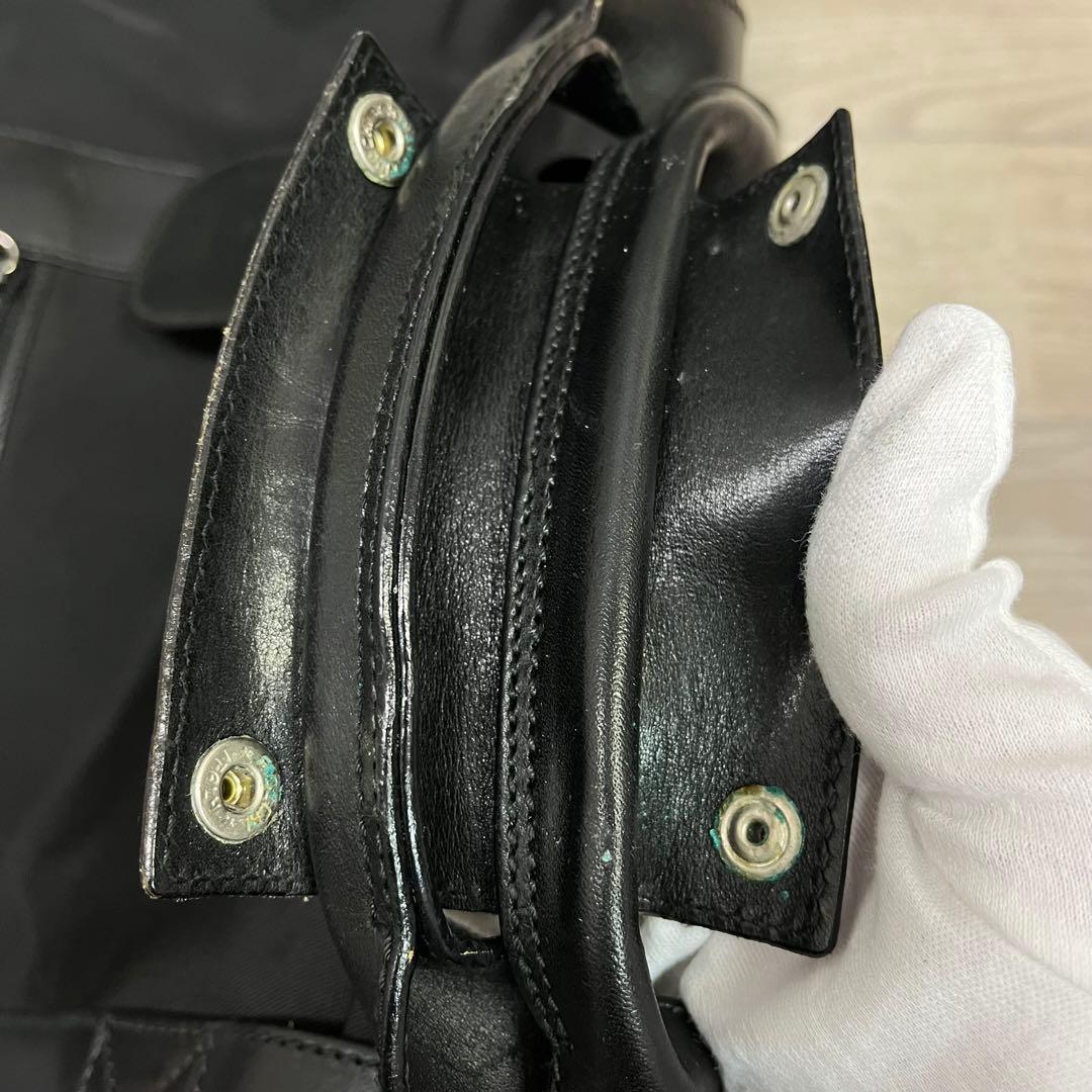 GUCCI グッチ 大容量 ボストンバッグ ナイロン レザー 2WAY ブラック