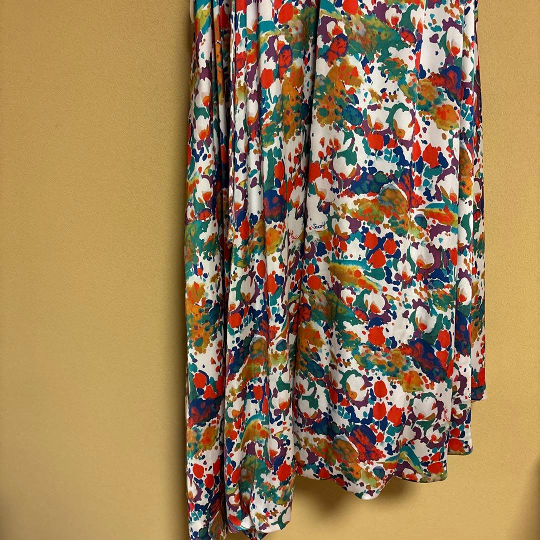 Sacai フラワープリント ミリタリー ワンピース