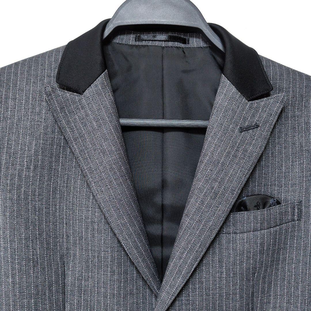 極美品 ワンダーファクトリー キッズフォーマル ストライプ グレー 卒業 入学