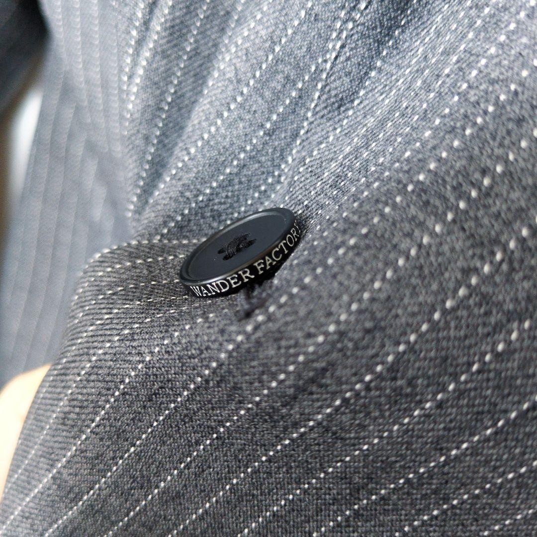 極美品 ワンダーファクトリー キッズフォーマル ストライプ グレー 卒業 入学