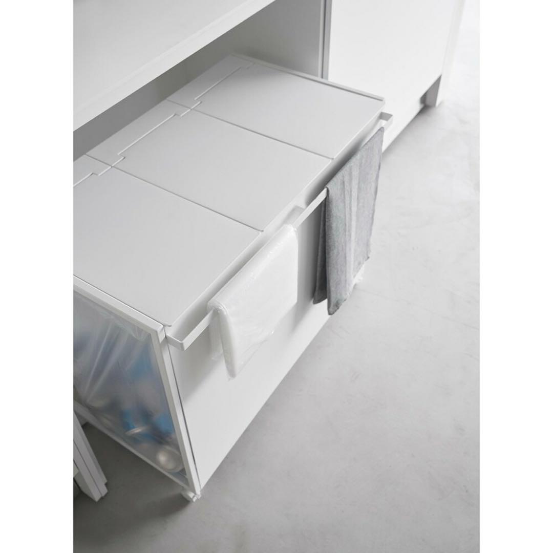 蓋付き目隠し分別ダストワゴン タワー 45L 3分別 ホワイト