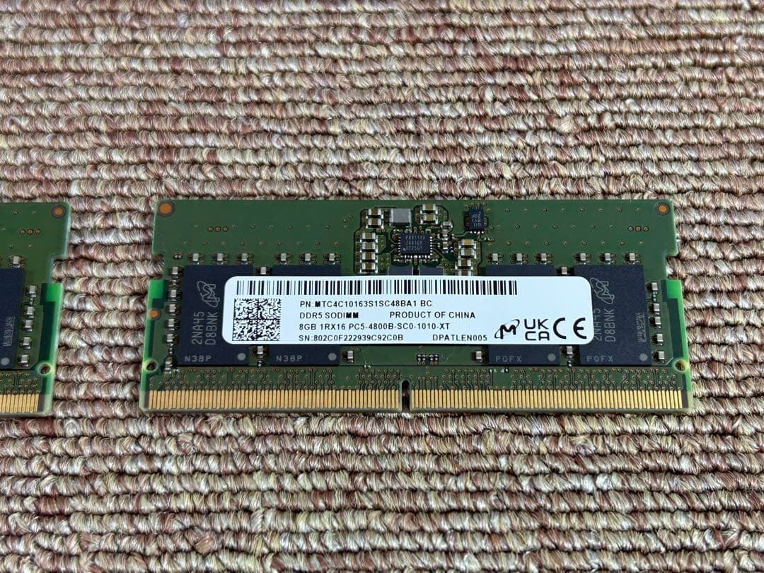DDR5 SODIMM 4800 16GB ノートPC ベアボーン
