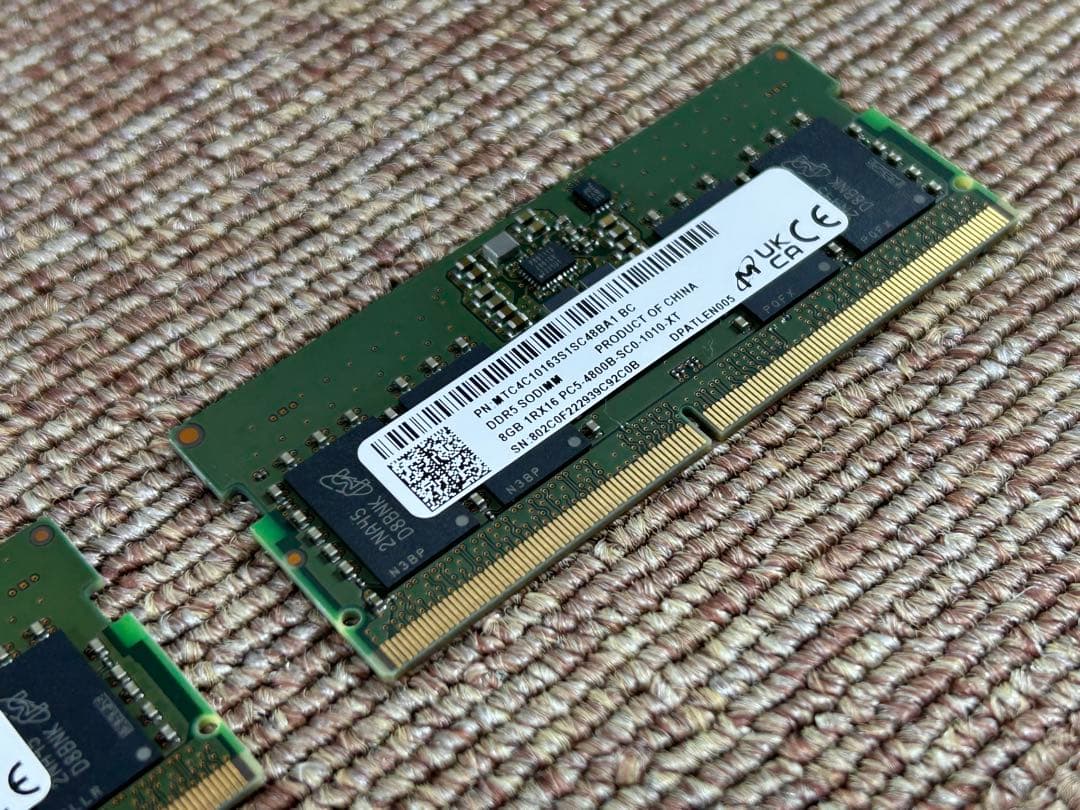 DDR5 SODIMM 4800 16GB ノートPC ベアボーン