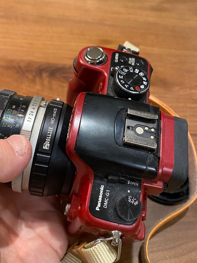 パナソニック　LUMIX G1 赤 ミラーレス　ミノルタ　50㍉緑のロッコール