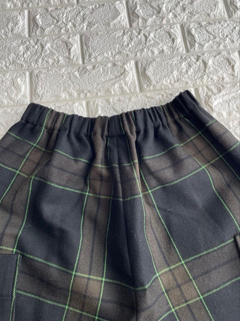 CRESCENクレッシェント　M チェック ワイド　ガウチョ　パンツ　ウール