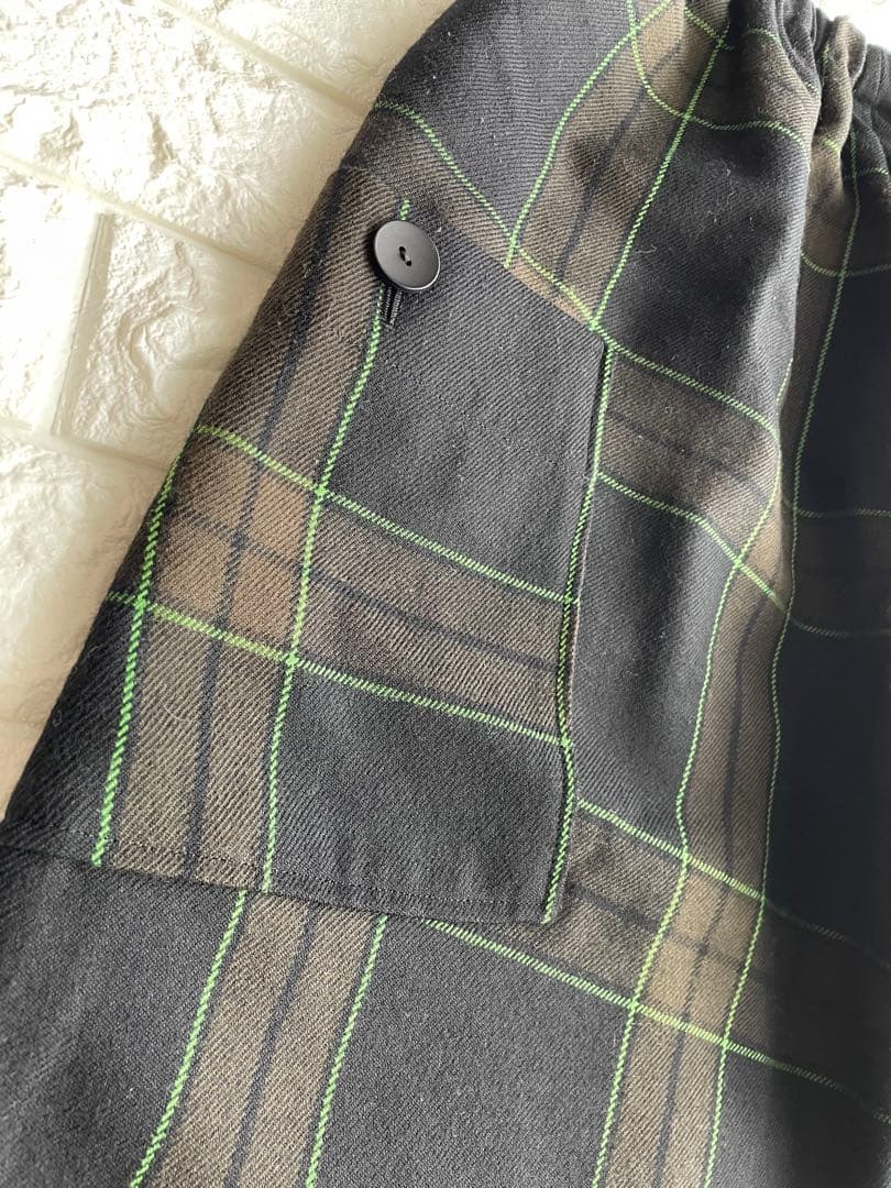 CRESCENクレッシェント　M チェック ワイド　ガウチョ　パンツ　ウール