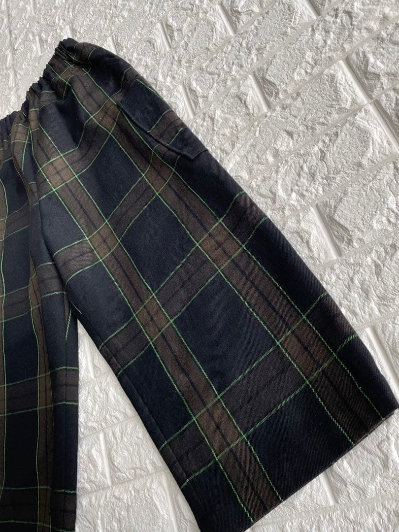 CRESCENクレッシェント　M チェック ワイド　ガウチョ　パンツ　ウール