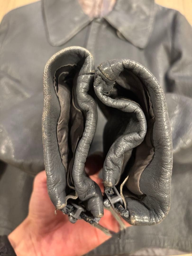 ドイツ軍　サブマリン レザージャケット ショート丈 ヴィンテージ 古着 牛革